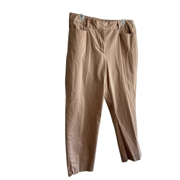 Talbots Size 12 Curvy Capri Stretch Khaki Chinos Cropped Pant Classic Preppy - Picture 2 of 14